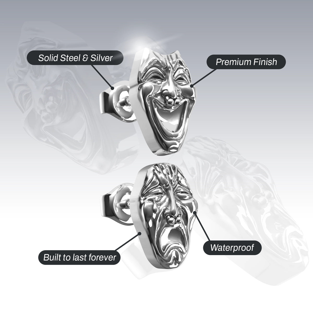LAUGH NOW, CRY LATER STUD EARRINGS