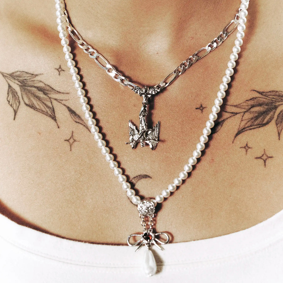 HEAVY SOLID SILVER FIGARO CHAIN - Hard Jewelry™